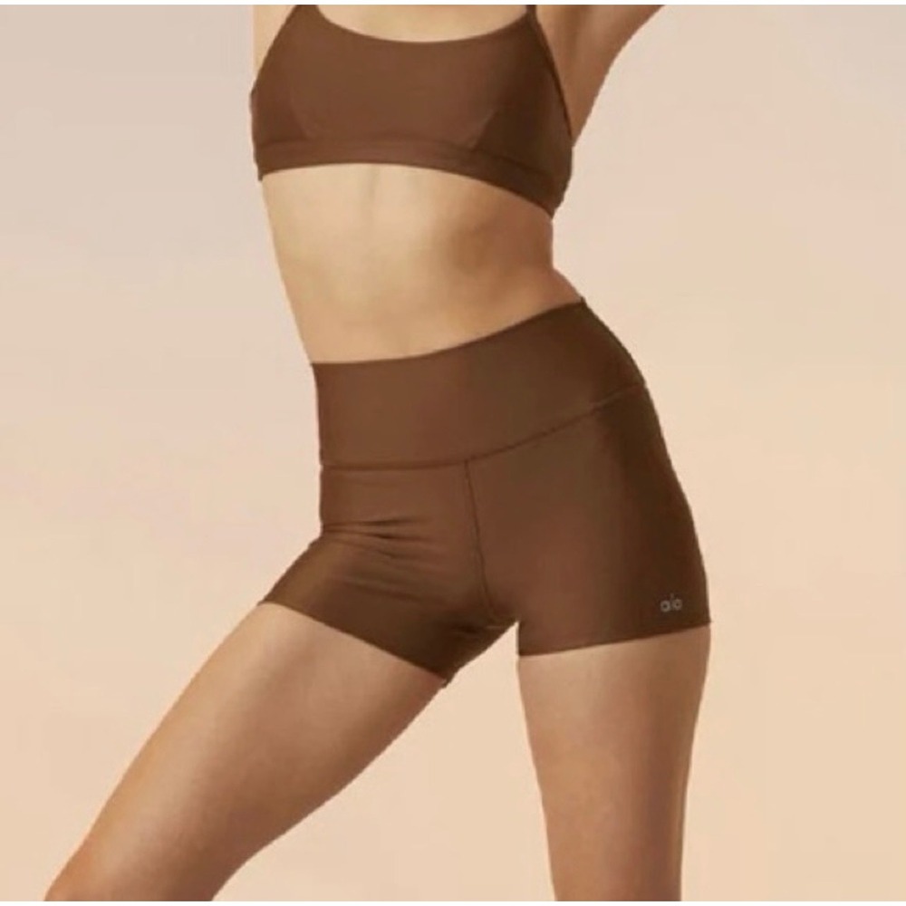 NEW ALO Yoga 3" High Waist Airlift Short Cinnamon Brown Size XS